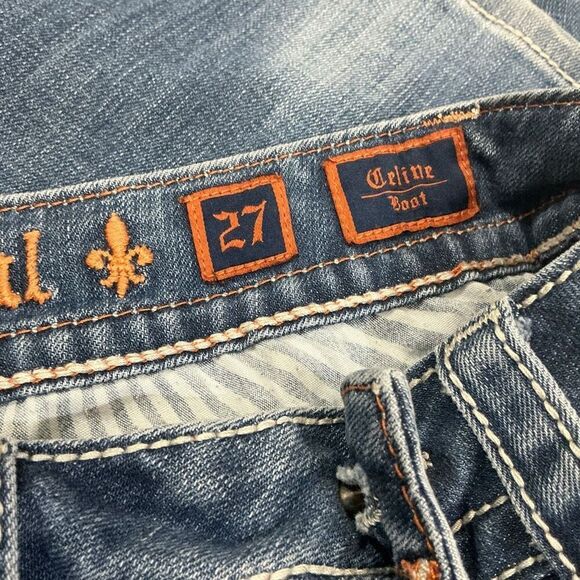 Rock Revival Distressed Celine Boot Medium Wash Jeans - Picture 7 of 12